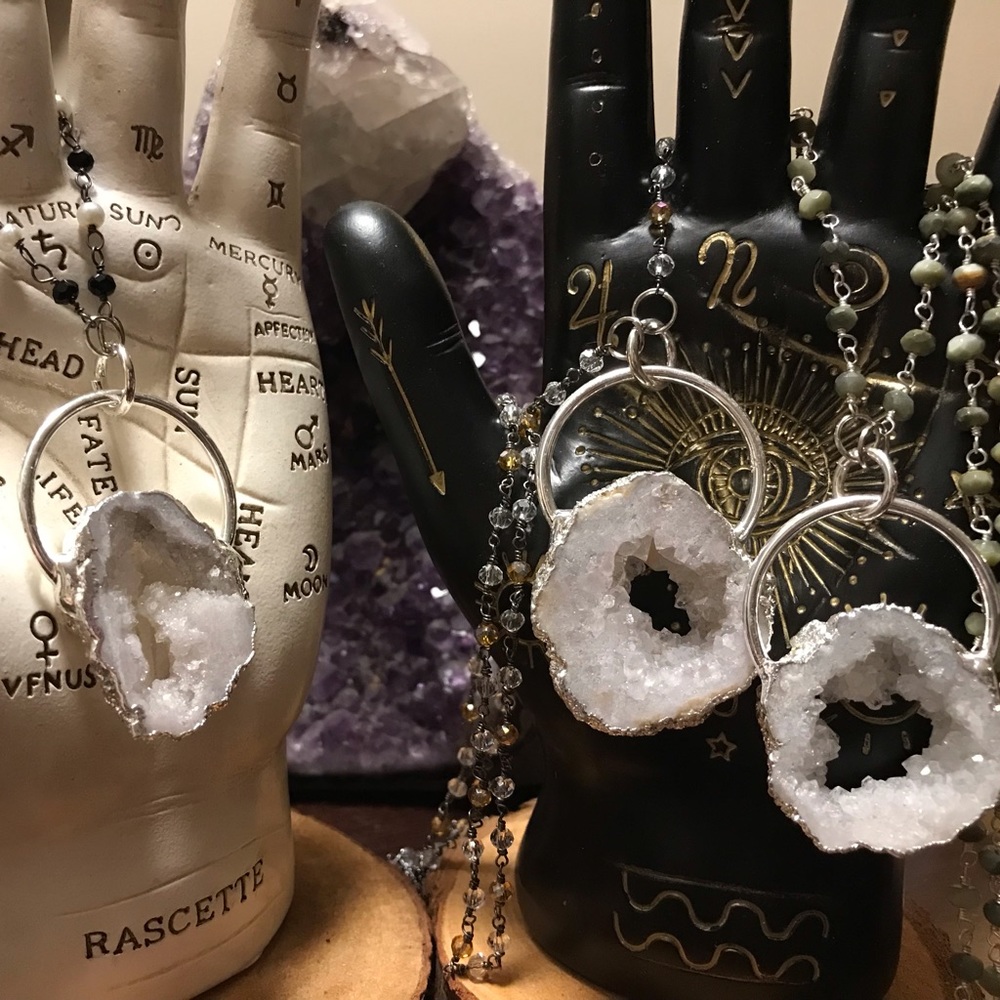 Quartz Geode Beaded Necklace
